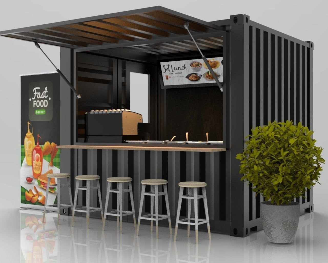 FRP Prefabricated Restaurant Container